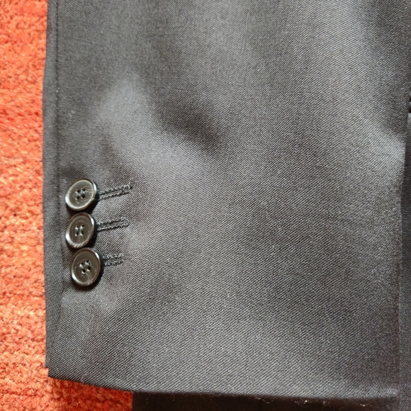 HUGO Boss Marzotto 100% Wool Blazer Suit Jacket Size 46R Black Red Lined - Picture 7 of 13